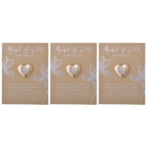 3PK Gibson Gifts Equilibrium Silver Pin/Brooch - Heart of Gold