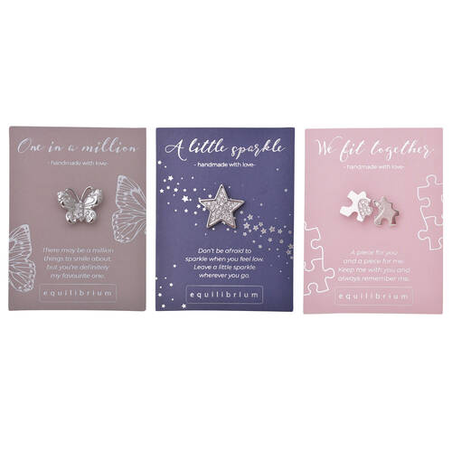3pc Gibson Gifts One in a Mil/A Little Sparkle/We Fit Together Pins Combo