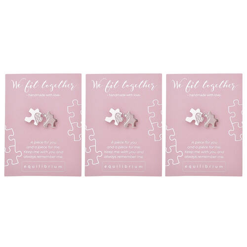 3PK Gibson Gifts Equilibrium Silver Pin/Brooch - We Fit Together