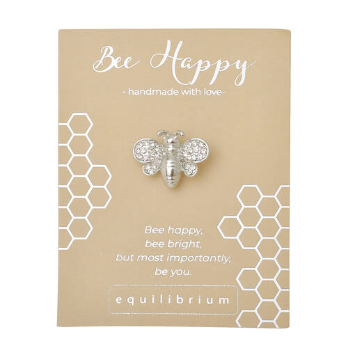 Gibson Gifts Equilibrium Silver Pin/Brooch - Bee Happy