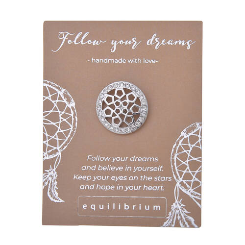 Gibson Gifts Equilibrium Silver Pin/Brooch - Follow Ur Dreams