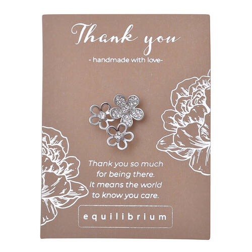 Gibson Gifts Equilibrium Silver Pin/Brooch - Thank You