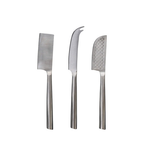 3pc Salt & Pepper Provedore Stainless Steel Cheese Knife Set - Silver
