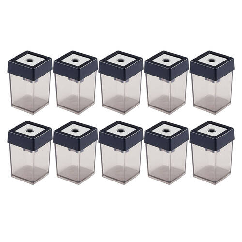 10PK Dahle Single Hole Pencil Sharpener - Black/Clear