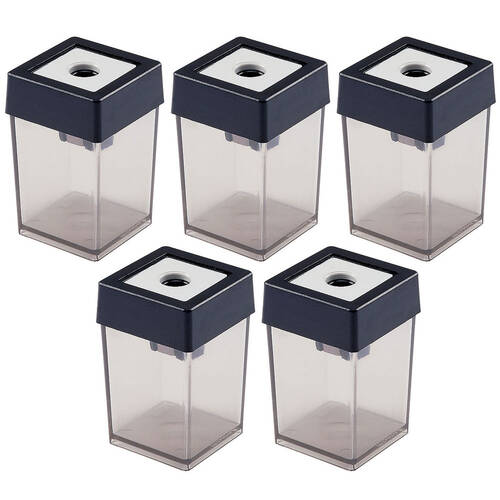 5PK Dahle Single Hole Pencil Sharpener - Black/Clear