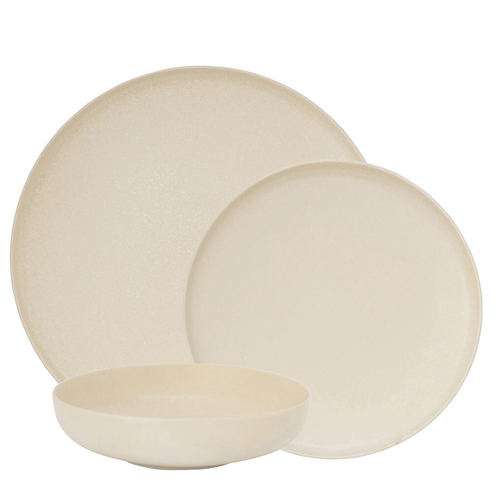12pc Salt & Pepper Hue Series Dinner Set Plate/Bowls - Butter