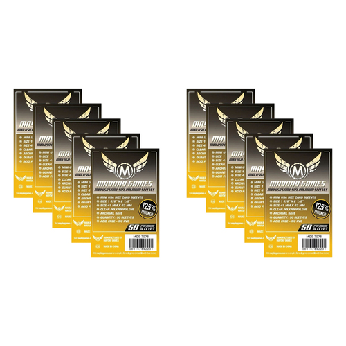 10PK 50pc Mayday 41x63mm Premium Mini USA Card Sleeves Dark Yellow