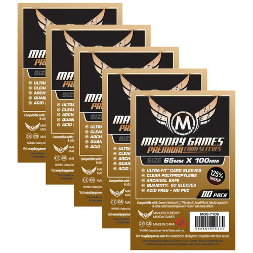 5PK 80pc Mayday 65x100mm Premium Magnum Copper Card Sleeve Case Protector