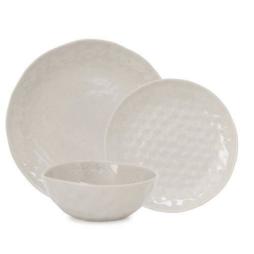 12pc Salt & Pepper Napier Dinner Set Plate/Bowls - Natural
