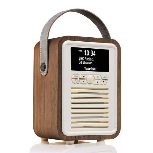 VQ Retro Mini DAB+ Digital & FM/AM Bluetooth Radio - Walnut