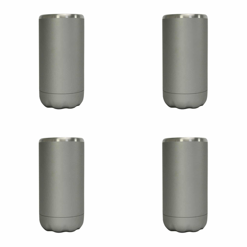 4PK Annabel Trends 14.5cm Stainless Steel Can Cooler Skinny - Titanium