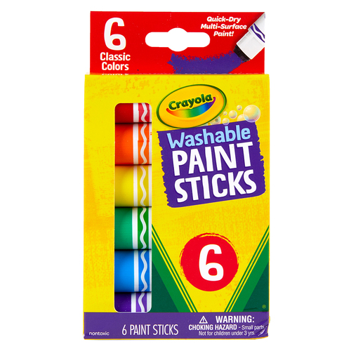 6pc Crayola Kids/Childrens Creative Washable Paint Sticks 36m+