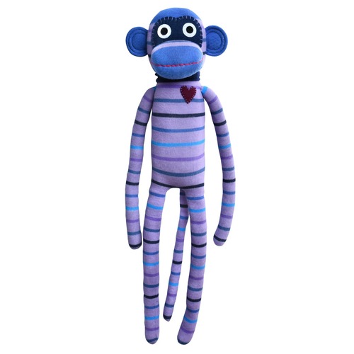 Stevie Purple and Blue Striped Monkey 70cm Stuffed Animal Soft Plush Toy