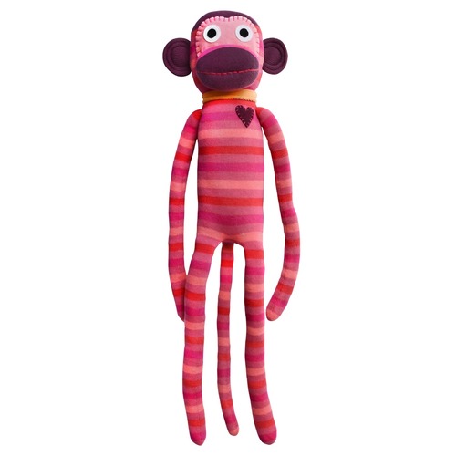 Billie Red and Pink Striped Monkey 70cm Stuffed Animal Soft Plush Toy