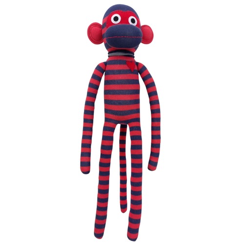 Boyle Max 70cm Red & Navy Striped Monkey Toy Plush 0m+