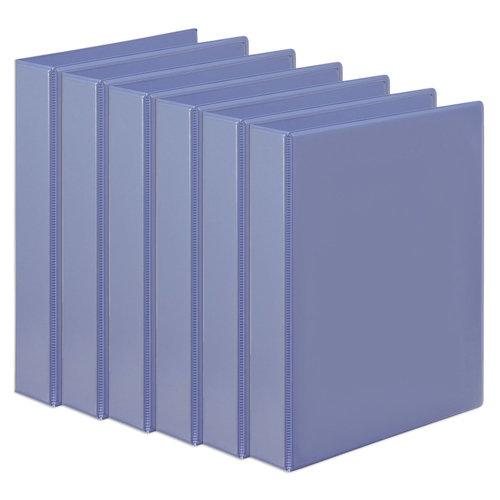 6PK Marbig PP Clearview 2 D-Ring 38mm A4 Insert Binder File Organiser - Purple