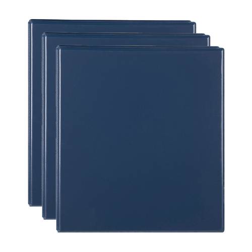 3PK Marbig Clearview 3 D-Ring Insert Binder A4 File Organiser 38mm - Blue