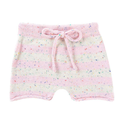 Ponchik Cotton Shorts Fairy Floss Speckle Stripe Knit Size 12-18m