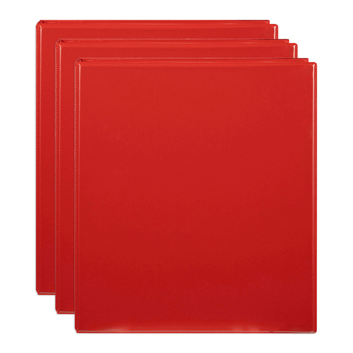 3PK Marbig Clearview 4 D-Ring Insert Binder A4 File Organiser 38mm - Red