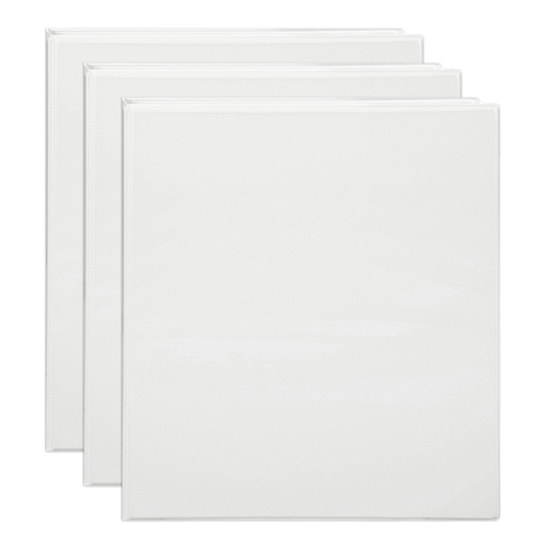 3PK Marbig PP Clearview 4 D-Ring 38mm A4 Insert Binder File Organiser - White