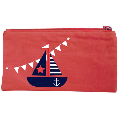 Wicked Sista Embroidered Purse Hello Sailor 20x10cm - Red