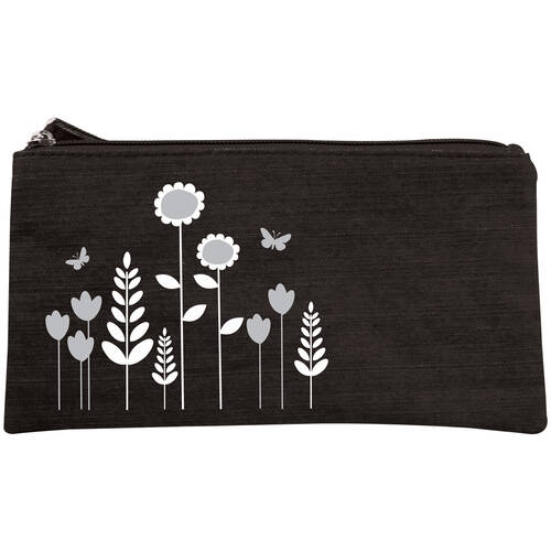 Wicked Sista Embroidered Purse Tall Poppy 20x10cm - Black