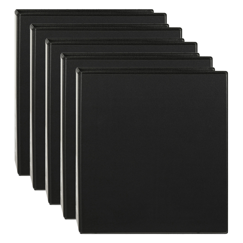 5PK Marbig Clearview 2 D-Ring Insert Binder A4 File Organiser 50mm - Black