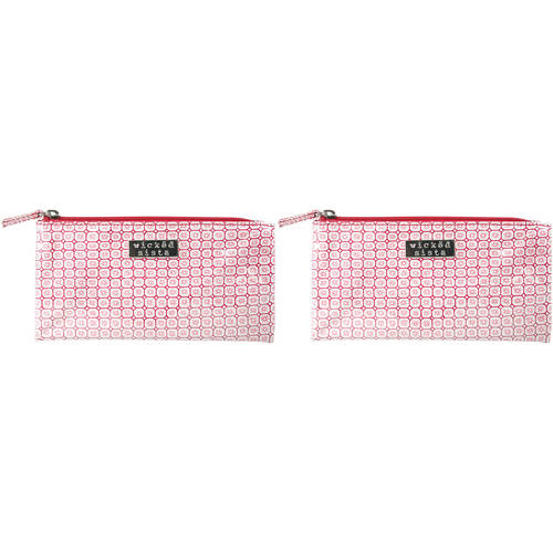2PK Wicked Sista Ella Star Small Flat Purse Red 20x10cm - Pink