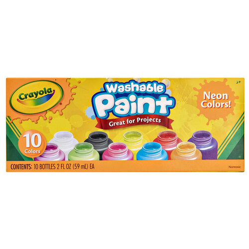 10pc Crayola Washable Neon Paint 3+
