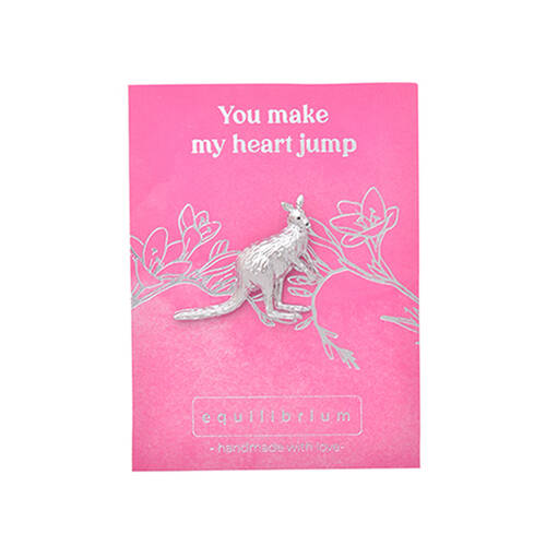 Gibson Gifts Equilibrium Silver Aust Fauna Pin Brooch Kangaroo Jewellery