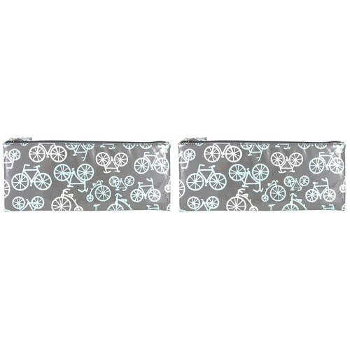 2PK Wicked Sista Bicycles Long 34x14cm Flat Cosmetic/Makeup Bag