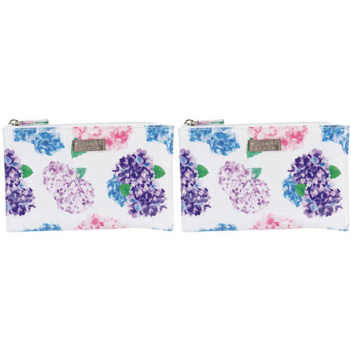 2PK Wicked Sista Hydrangeas Large Flat Purse 21x14cm Rectangle