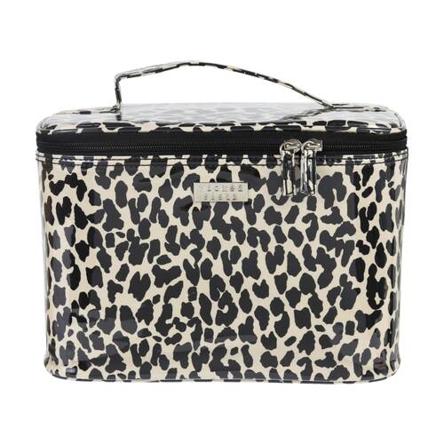 Wicked Sista Ocelot Large Beauty Case Compartments Waterproof Makeup Bag Black