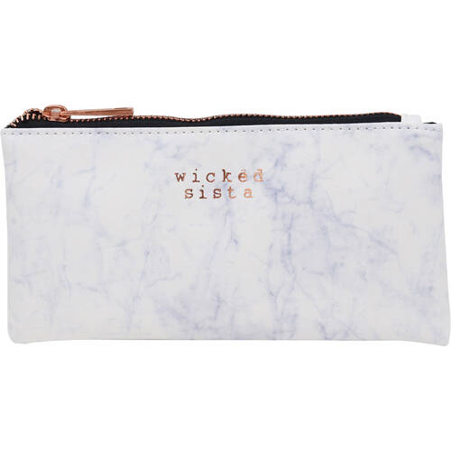 Wicked Sista Moderna Small Flat Womens Purse 20x10cm - Marble