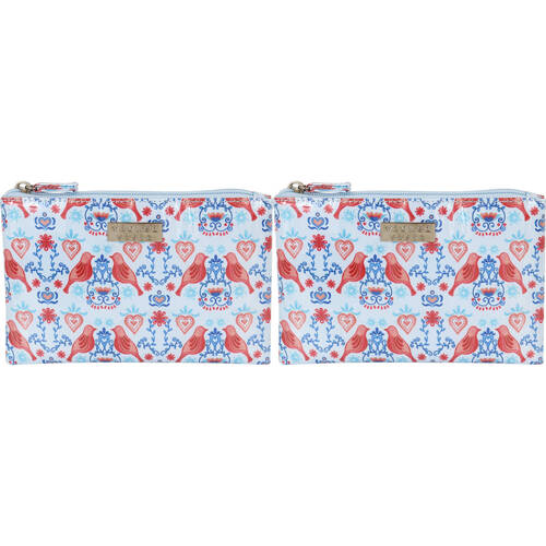 2PK Wicked Sista Love Birds Large 21x14cm Womens Flat Purse