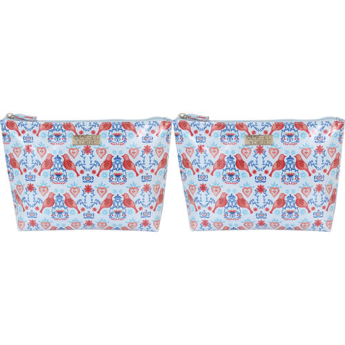 2PK Wicked Sista Love Birds Medium Soft A-Line 27x5cm Womens Cosmetic Bag