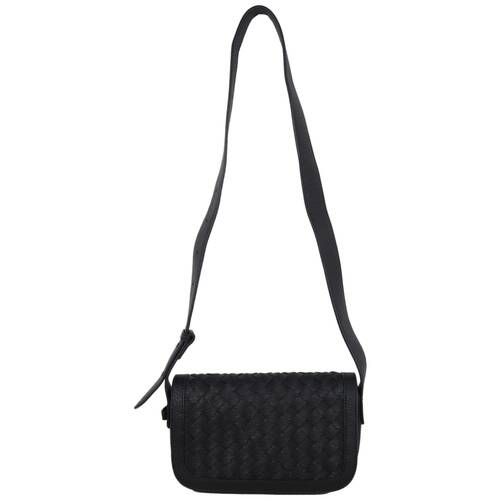 Wicked Sista Sierra Woven Handbag Crossbody Adjustable Strap - Black