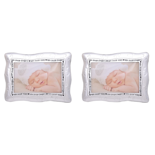 2PK Gibson Gifts Baby/Newborn Footprints Picture Frame 6x4"