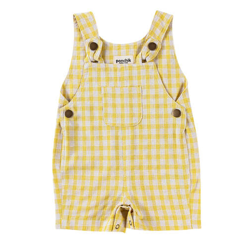 Ponchik Cotton Dungaree Overalls Sunshine Gingham Size 12-18m