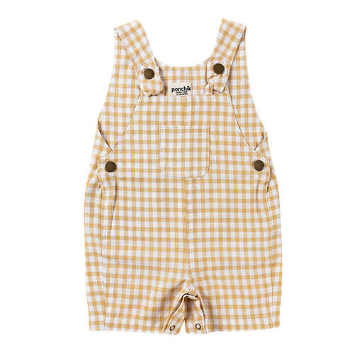 Ponchik Cotton Dungaree Overalls Wheat Gingham Size 4y