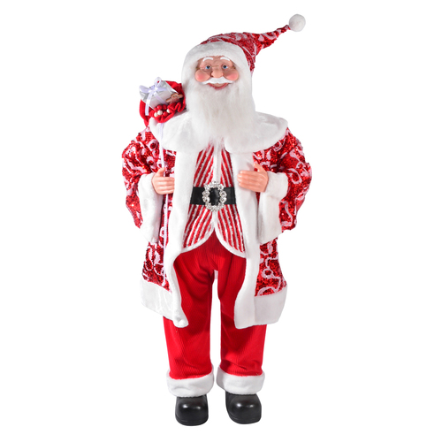 Gibson Gifts Peppermint Sequin Santa Home Decor 120cm