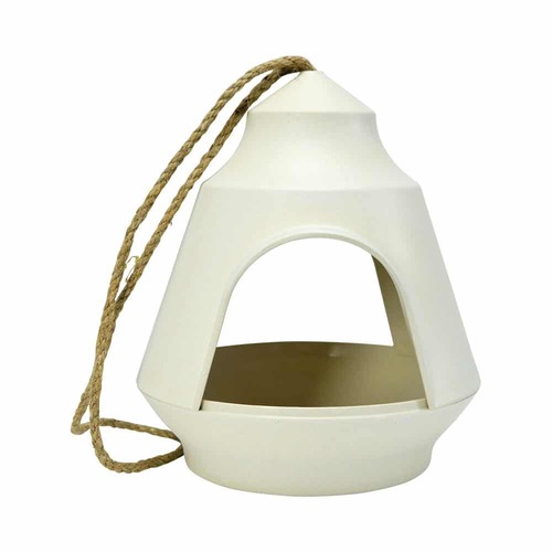 Annabel Trends 20cm Hanging Bamboo Bird House Cream