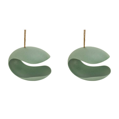 2PK Annabel Trends Bamboo Pod Bird House 18x25cm - Green