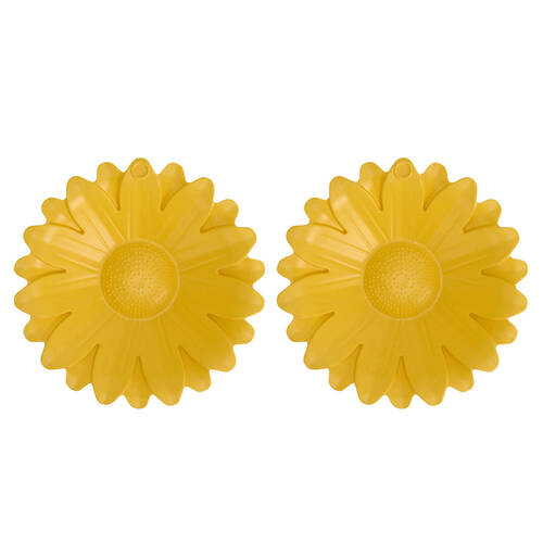 2PK Annabel Trends Bamboo Bird Bath Sunflower w/ Iron Stand 60cm Yellow