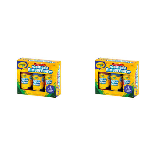 2x 3pc Crayola 236ml Washable Fingerpaints Kids/Toddlers 2y+