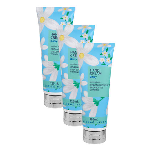 3PK Wicked Sista Daisy Scented Hand Moisturiser Cream 125mL