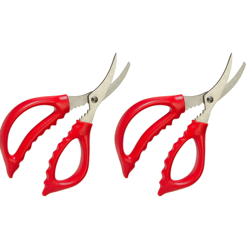 2x Progressive 22cm Prep Solutions Seafood Scissors Shears - Red
