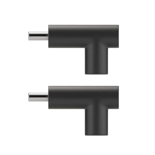 2x Goobay Male USB-C to Female USB Type C Adapter 90-Degree Plug - Black