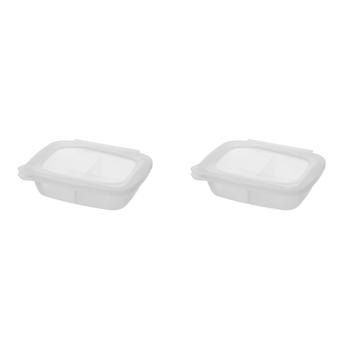 2PK Progressive Softbox 2-Cup/470ml Divided Silicone Container - Clear