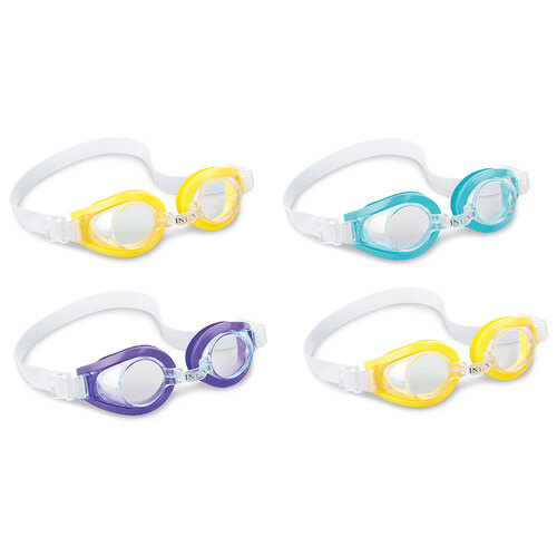 4x Intex Play Kids/Children Swimming Goggles 3-10y Assorted